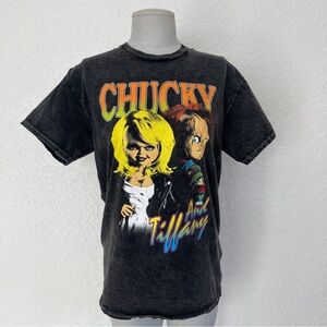 Chucky Acid Wash Graphic Tee Novelty M Alternative Grunge Emo Goth Punk